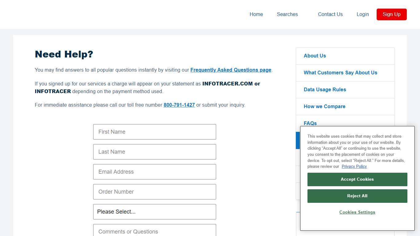 Contact Us - InfoTracer.com