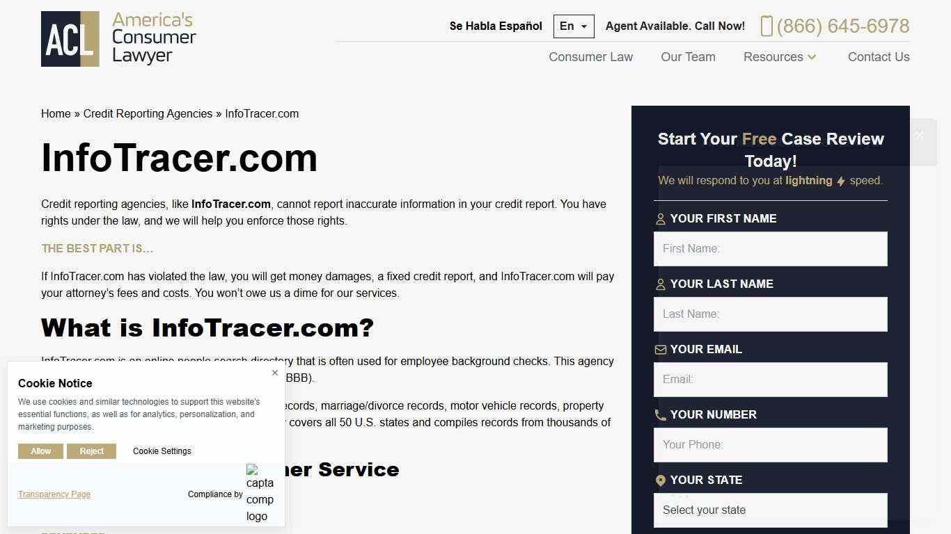 Stop InfoTracer.com America’s Consumer Lawyer